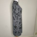 Gray Black Leaves Mock Neck Sweater Dress Sz Small Photo 3