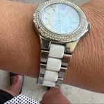 Anne Klein Watch Swiss Mother of Pearl Large Rhinestone Photo 3