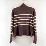 Veronica Beard Lancetti Nautical Striped Pullover Sweater Chicory Brown Small Photo 5