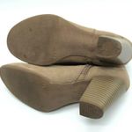 Old Navy Womens Ankle Boots Stacked Heel Faux Suede Zipper Beige Size 7 Photo 4