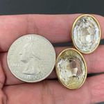 Givenchy Vintage New York Goldtone Oval Clear Crystal Rhinestone Clip Earrings Photo 5