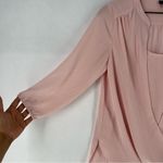 J. Jill Layered Crossover Faux Wrap Crepe Chiffon Soft Ballet Pink Blouse Size XS Photo 3