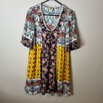Anthropologie  Floral Patchwork Midi Dress - Yellow, Blue, Red Photo 1
