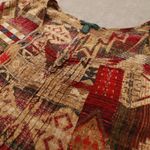 LRL Lauren Jeans‎ Co. Red Brown Southwestern Aztec Blouse Women's size Large Photo 2