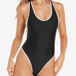 Volcom Coco Contrast Black White One Piece Swimsuit Womens S Cheeky Razor Back Photo 0