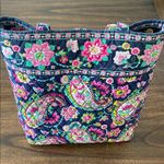 Vera Bradley Quilted Petal Paisley Floral Black Tote Purse Photo 3