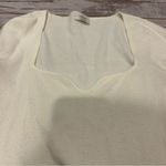 Wilfred  by Aritzia Cream Sweetheart Neckline Longsleeve Top Ribbed Size Medium Photo 1