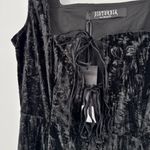 Disturbia Maggie Tie Front Apron Midi Dress in Black size 6 Floral Velour NWT Photo 5