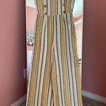 Forever 21  wide leg linen blend earthy bohemian chic jumpsuit/romper NWT SM Photo 5