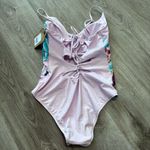 True Craft  One Piece Bathing Suit Swim Parrot NEW Tropical Vacation Pink Photo 2