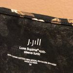 J.Jill  Luxe Supima Split Long Sleeve Tunic Shirt Floral Black Medium Photo 3