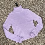 Ambiance Apparel Lavender Cropped Turtleneck Sweater Photo 2
