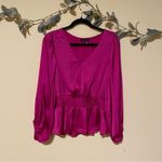 1. State  Magenta Puff Sleeve Top Photo 1
