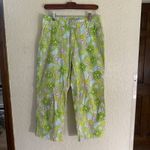 Lilly Pulitzer Floral Print Crop Pants Gauva Lime Twist Flowers 6 Cotton Blend Photo 3