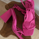 Bar III NEW  Vibrant Pink Strappy Heels Size 8.5 Photo 0