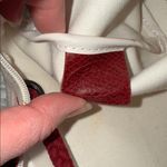 Longchamp  Unique Toile Clutch Pouch Red and White Made In France Photo 6