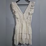 Love The Label Shopbop boho coquette girly fairy Cream Eyelet Ruffle Dress Small White Photo 1