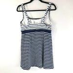 Lands' End  Tankini Top Dress Underwire Removable Pads Striped Navy Blue White 10P Photo 1