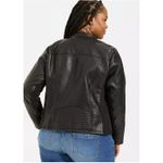 Torrid Black Faux Leather Collarless Moto Jacket Size 5X Photo 2