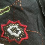 Liz Claiborne Vtg Crazy horse collection ribbed long sleeve T-shirt pullover black embroidered Photo 6