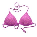 Hot Water Bikini Top Triangle Laser Cut String Ties Molded Cups Purple XL Photo 0