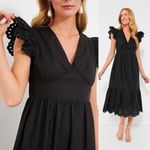 Hyacinth House NEW Black Eyelet Marshall V Neck Classic Midi Dress Size XS Photo 1