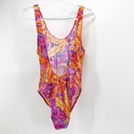 Vintage Solar Sun Thru Bathing Suit One Piece orange pink sheer Barbie 90s Size undefined Photo 5