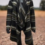 Tribal Jeans Wool Blend Open Front Cardigan Jacket Pockets Gray Olive S Size 4 Photo 0