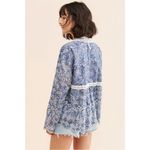 Free People Ethereal Romantic Cottage Eyelet Lace Anissa Bed Jacket Blue Large Photo 8