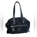 Henri Bendel Jetsetter Style Nylon Satchel – Saffiano Trim, Expandable Sides Photo 5