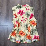 American Vintage Vintage Hawaiian Floral Hibiscus Button Vest Top Womens Size Small Photo 3