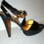 New $229 Womens Heels Report Black Patent Leather 8 Shoes Sandals Beautiful Cool Photo 0