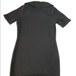 ESCADA Women’s Black Short Sleeve Dress Large with Leather Photo 3