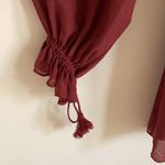 Haute Hippie  Burgundy Long Sleeve Mini Dress Photo 5