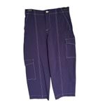 Maeve Anthropologie  Cargo Pants Size 4 Blue Contrast Stitching Utility Photo 1