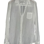 Frank & Eileen Womens Size L White Semi Sheer Cotton Gauze Barry Button Up Shirt Size L Photo 0