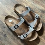 Birkenstock Metallic Silver Birkis by  silver 2 strap sandals Photo 0