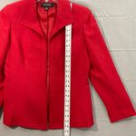 Kasper Blazer Women 6P Red Open Front Lined Shoulder Pads Preppy Office Holiday Photo 5