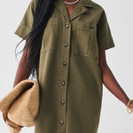 Faherty Palos Verdes Dress in Military Olive Size Small Photo 0