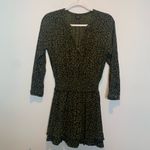 Rails  Jasmine Dress Olive Batik Cheetah Print Smocked Waist Tiered Ruffle Photo 1