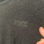 PINK - Victoria's Secret Victoria’s Secret Pink Black Medium Glitter Sequin Palm Tree Short Sleeve Top Photo 3