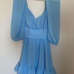 Lucy in the Sky Light Blue Ruffle Tie Dress Photo 0