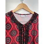 kim rogers Tunic Blouse Womens Red/Black Floral Pattern Small Photo 3