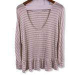 Copper Key Striped Ribbed Swingy Top XS Photo 2