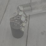 Sterling Silver Lab Opal Ring Size 8 Silver Photo 3