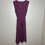 World Market Dress Small Floral Wrap Boho Gypsy Midi V Neck Pink Geometric Photo 5