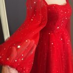 Women’s Red Short Stars & Moons Party Homecoming Dress Corset Back Size 0 NEW Photo 6