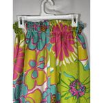 LAROQUE Floral Colorful Summer Maxi Skirt Bright Elastic Waist Preppy Small Pink Photo 5