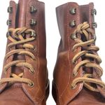 Madewell  The Kellie Lace-Up Boot Brown Size 8 Leather Low Heel Combat Casual Photo 3