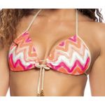 Luli Fama FLAMINGO BEACH Molded Push Up Bandeau Halter Swim Bikini Top Medium Photo 9